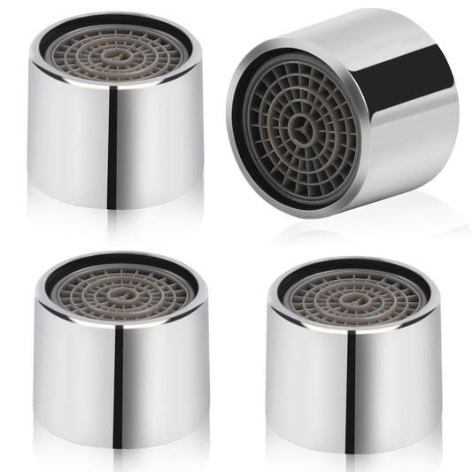4 Pack Aerator M22 Water Saver Tap Filter Kitchen Spout Nozzle Aerator Faucet Filter Internal Thread M22 Faucet Strainer Chrome Plated Faucet Replacement Parts for Bathroom Kitchen