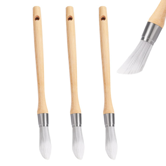 InnoHHustle 3-Pack Small Paint Brushes Trim Brush 0.75 Inch Small Paint Brush Round Trim Brush Corner Paint Brush Ideal for House Wall Edges Coloring of Wooden Furniture and Home Decoration