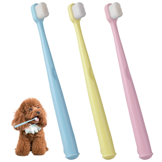 3 Pack Puppy Toothbrushes for Small Dog, Cat Toothbrushes, Pet Dental Care Toothbrush, Extra Soft Dog Dental Cleaning Teeth Brushes for Small Dog Cat, Pet Deep Clean Dense Brush