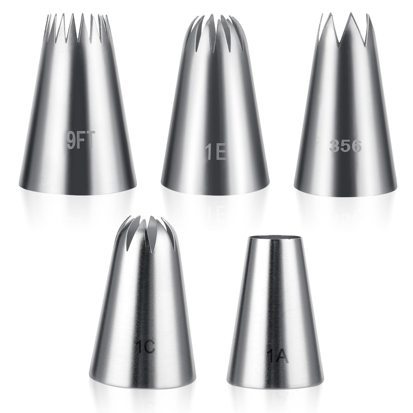 5pcs Cake Piping Tips, Cake Decorating Supplies Piping Tips, Piping Nozzles Decorating Tips, Baking Tools for Buttercream, Icing, Birthday Cake, Cupcake, DIY Art