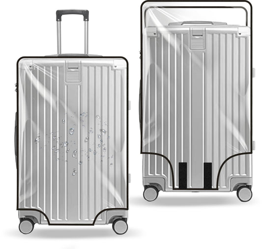 Mozeat Lens 24 Inch Luggage Cover Protector Bag Clear PVC Suitcase Cover Waterproof, Dustproof, and Scratchproof Transparent Protective Covers for Wheeled Trolley Case, Baggage