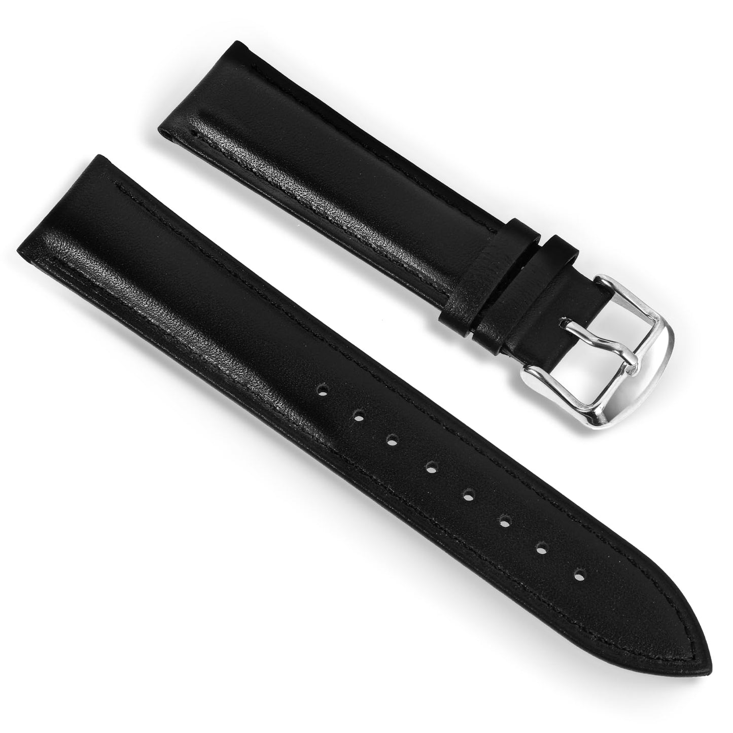 Styquenzer Leather Watch Band, 22mm Black Vintage Top Layer Cowhide PU Watch Strap Quick Release Watchband Replacement Watch Accessories for Men Women