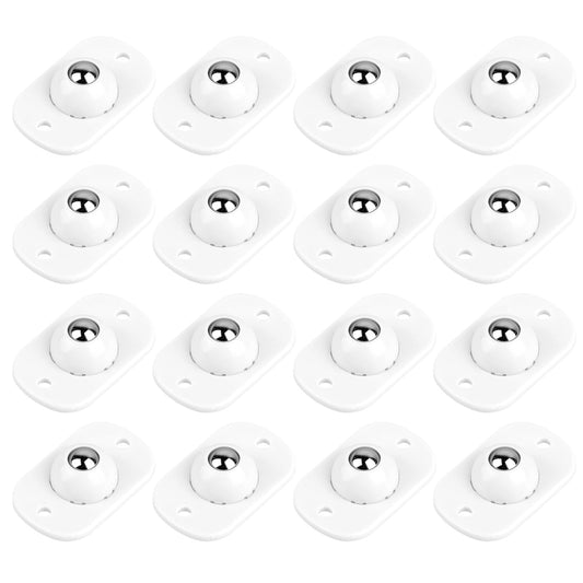 16 Pcs Self Adhesive Swivel Caster Wheels 360° Swivel Mini Appliance Rollers Smooth Rotation Appliance Wheels Universal Wheel Ball Transfers for Trash Can Storage Box Small Kitchen Appliances (White)