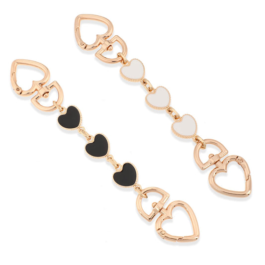 2Pcs Purse Strap Extenders Chains Bag Extender Chain, Heart Purse Extender Chain Replacement Small Bag Extender Purse Extender Accessories Bag Charms for Handbags Shoulder Bag Purse Making Supplies
