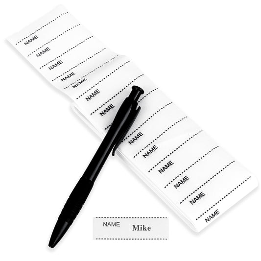 200 Pcs Iron on Name Tag, Name Labels for Clothes with a Rollerball Pen for Sewing, Cleaning, Name Stamp for School Uniform Bags Kids