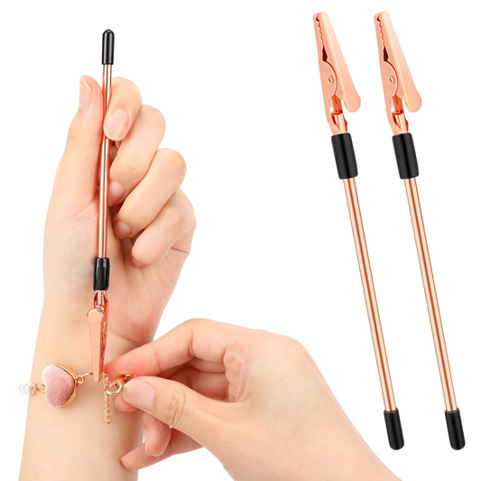 Bracelet Helper Tool,2 Pcs Hand Bracelet Fasten Helper for Joints for Women Jewelry Tools Fastening and Hooking Equipment for Jewelry Bracelet Necklace Watch Clasps Ties Zippers(Rose Gold)