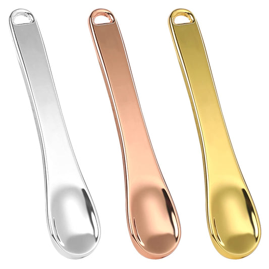 3 Pcs Metal Makeup Spatula Facial Cream Spatulas Mini Skincare Tiny Spoons Reusable Beauty Scoop for Face Mask Cream Lotions Moisturizers
