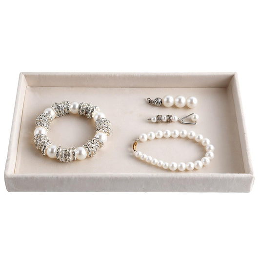 Drawer Jewelry Organizers and Storage, Jewelry Organizer Drawer Insert, Jewelry Display Tray for Necklace, Jewelry Tray Flat Accessory Showcase for Beads Bracelets Earrings (Beige Blank Trays)