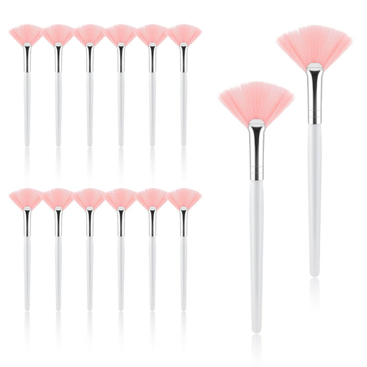 14 Pieces Fan Brushes for Facial, Fan Brushes Esthetician Face Mask Applicator Makeup Brushes Face Mask Brush Acid Applicator Soft Esthetician Brush for Women Mud Cream Clay Mask Makeup Tool