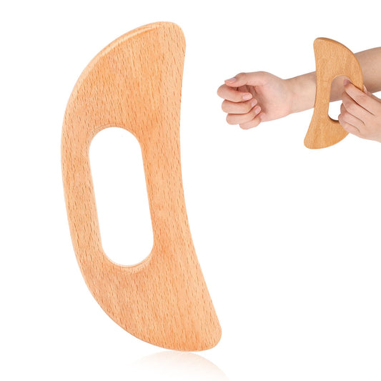 Body Gua Sha Tool Wooden Lymphatic Drainage Massager Gua Sha Massage Tool Muscle Scraping Massage Tool Wood Gua Sha Board with Hand Grip SPA Tool Body Sculpting Anti Cellulite Tool for Man and Women
