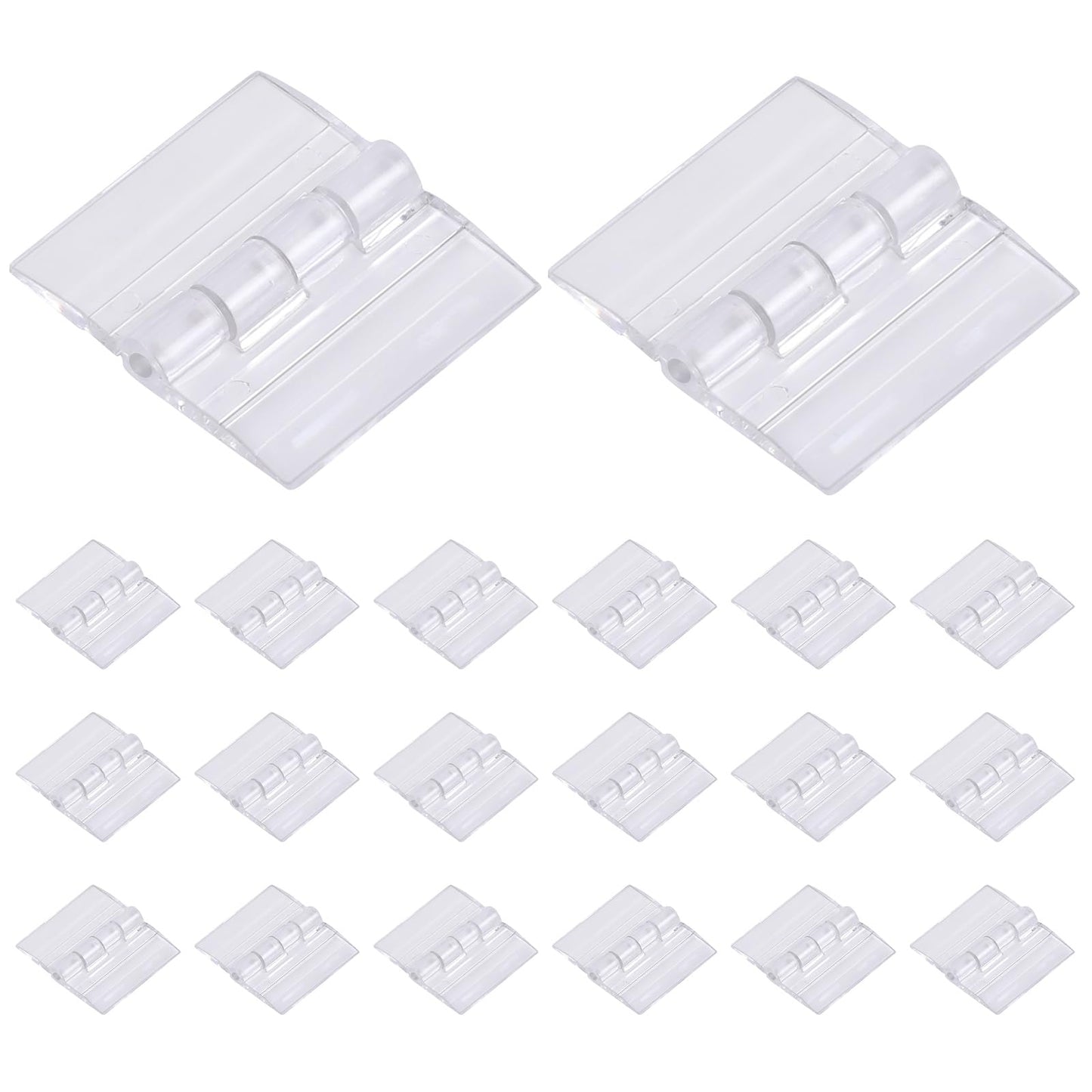 20 Pieces Clear Acrylic Hinges Plastic Hinges Mini Tranparent Hinges for Cabinet Drawer Furniture Box Handicrafts