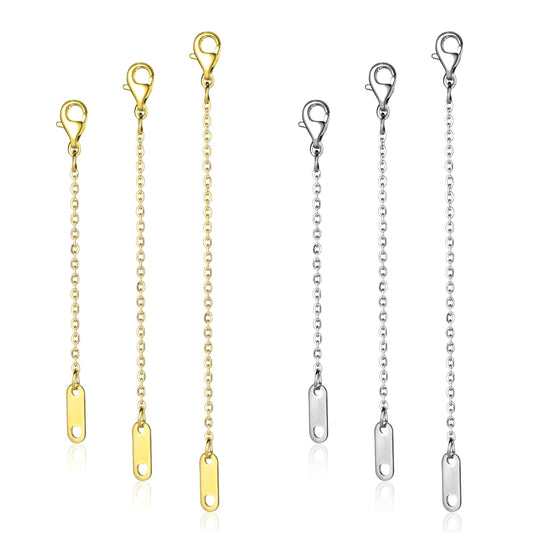 Necklace Extender,6 PCS 2"/4"/6" Gold and Steel Color Chain Extenders Jewelry Extenders with Lobster Claw Clasp Chain Extension for Women and Girls Chokers Braclets Anklets, Jewelry Making Supplies