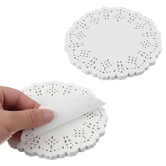 FdcZeyxior 100 PCS Paper Doilies, 5.5 Inch Doilies Lace Paper, Small Round Lace PaperDoilies for Tables, Crafts, Wedding Party and Tableware Decoration