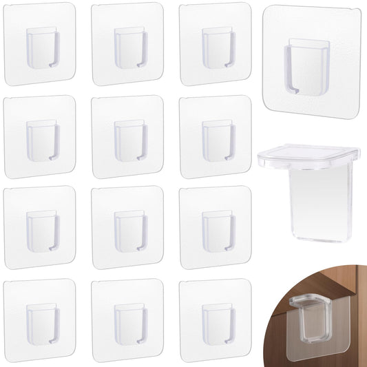 12 PCS Shelf Support Pegs Self-Adhesive L-Shaped Support Triangle Bracket Transparent Adhesive Pegs Punch Free Shelf Brackets for Furniture Cabinet Bookcase Closet Shelf, 6 X 6cm