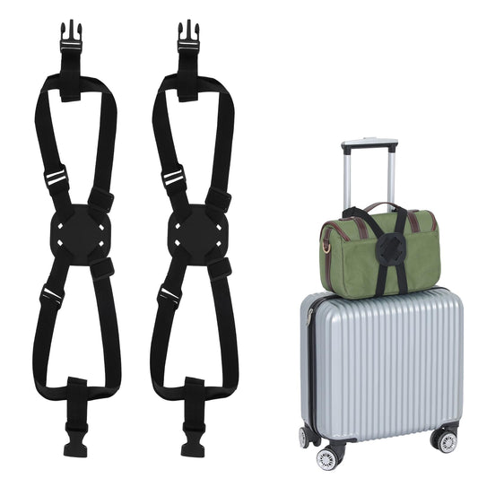2 Pcs Luggage Straps for Suitcases Luggage Bag Bungee Adjustable Size Travel Elastic Suitcase Strap Belt Elastic Airport Travel Accessories with Buckles for Baggage Handbag