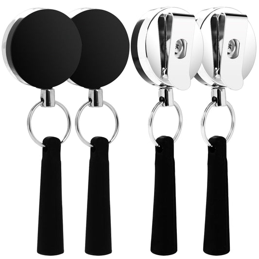 KALIONE 4 Packs Retractable Pencil Holder, Lanyard Pen Holder Retractable Pull Pen Pencil Holder, Heavy Duty Retractable Pen Holder, Pencil Holder for Carpenters, Waiters, Handicraft Maker