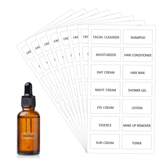 140 Pcs Bottle Labels Stickers Clear Bathroom Beauty Organization Labels Waterproof Home Laundry Bathroom Labels Refillable Bottle Stickers Makeup Label Shampoo Body Wash Dispenser Sticker