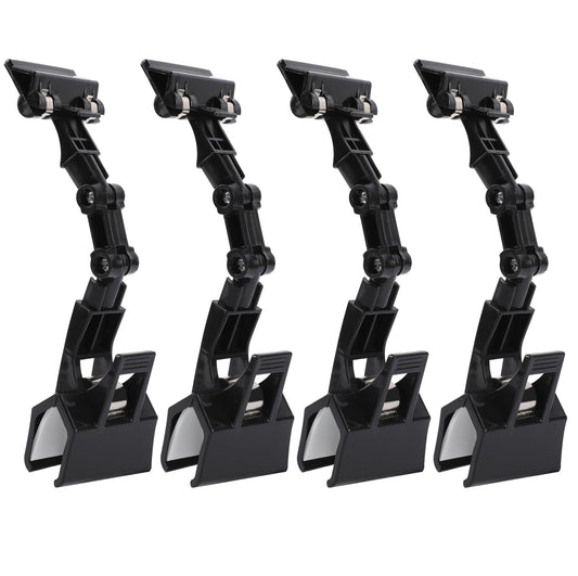 4 Pack Adjustable Document Holder for Typing Flexible Documents Holder Foldable Paper Copy Holder Clip Rotatable Handy Artist Supplies Holder for Computer Monitor Canvas Clamp (Black)