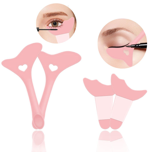 Eyeliner Stencils,4 Pcs Silicone Eyeliner Tool Winged Tip Eyeliner Aid Reusable Eyeliner Guide Tool Eyeshadow Applicators Eyebrow Pencil Stencil Multifunctional Eye Makeup Tool Kit