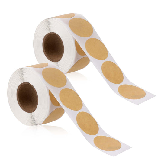 1000 Pcs 1 Inch Brown Kraft Stickers Adhesive Kraft Dot Stickers Round Blank Coding Dot Labels for Office Shop Home Classroom Marking