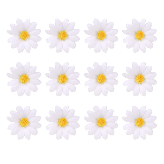 12 Pcs Daisy Clips for Hair White Daisy Hair Clip Daisy Sunflower Hair Clip Small Fabric Sun Flower Hair Clip Daisy Flower Hair Clips Flower Hair Barrettes Wedding Hair Accessories for Brides Women