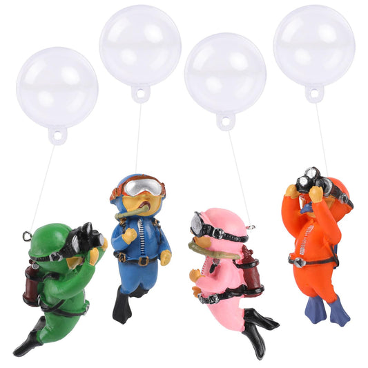 4 Pack Floating Fish Tank Decorations Fish Toys for Aquarium Decor Accessories Cute Little Diver Aquarium Decoration Fish Tank Aquarium Diver Ornaments