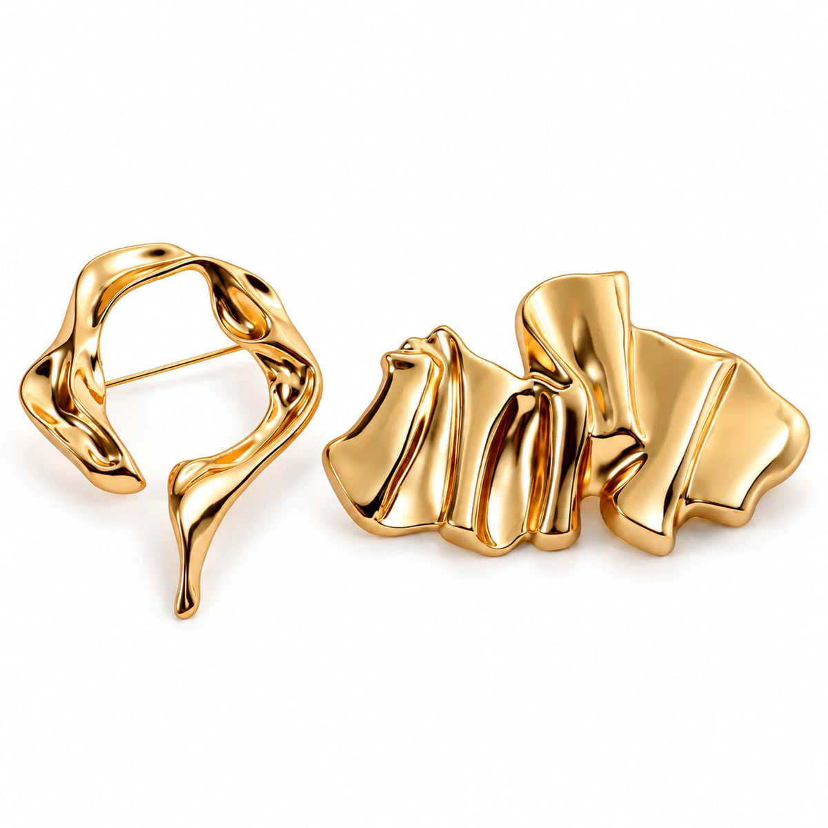 2 PCS Gold Brooch, Gold Brooches for Women, Unique Designs for Clothing
