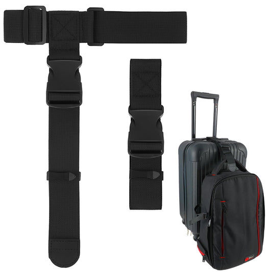 2 Pcs Add a Bag Luggage Strap Black Luggage Connector Heavy Duty Adjustable Suitcase Belt Adjustable Suitcase Strap Travel Attachment Travel Accessories for Connecting Your Luggage Together