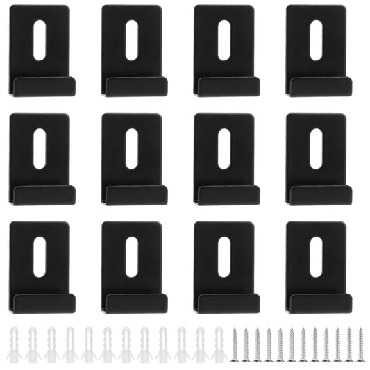 12 Pack Metal Mirror Clips Mirror Wall Mounting Clips Wide Channel Heavy Duty Mirror Hangers J Hooks Wall Hanger Fastener Mirror Hanging Hardware for Wall Mounting Billboard Displays(1/4 Inch)