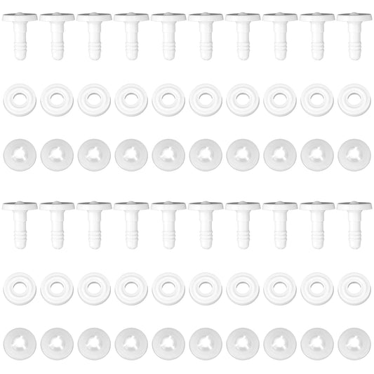 20 Sets Doll Joints for Crochet Doll, 20mm White Plastic Animal Joints Bear Making Doll Making Supplies Arm Joints, DIY Craft Accessories for Doll Making Limbs and Head Fake Joints