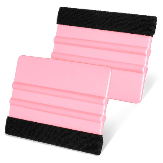 Zelphvt Vinyl Wrap Tool 2Pcs Mini Squeegee Kit Felt Vinyl Scraper Tool Plastic Felt Squeegee Tools for Crafts Car Wrap Window Tint Wallpaper Glass Film Application