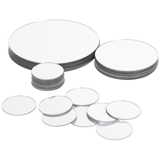 40 pcs Mini Size Round Mirror Small Circle Mirror Adhesive, Tiles Round Mirror Stickers Home Decoration for Crafts Wall and Tabletop Decoration DIY Home Projects 1 Inch, 2 Inch, 3 Inch