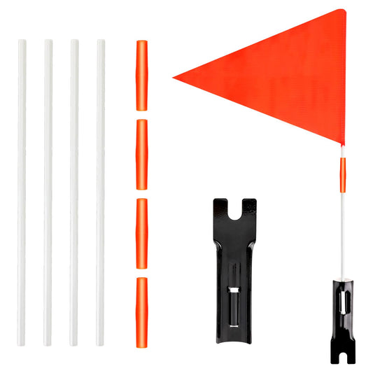 1 Set Bike Flags with Pole for Safety Bike Safety Flag Adjustable Height Fiberglass Pole Tear-Resistant Waterproof Bicycle Flag Safety Sign for Golf Carts Flags