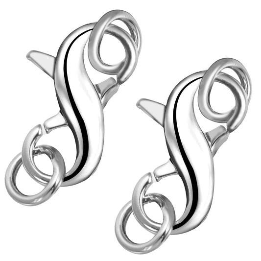 Lobster Clasps with Double Opening, Jewellery Clasps with Extension Clasps and Clasps, Simple Necklace Clasp for Bracelets, Silver Lobster Clasps for Sc