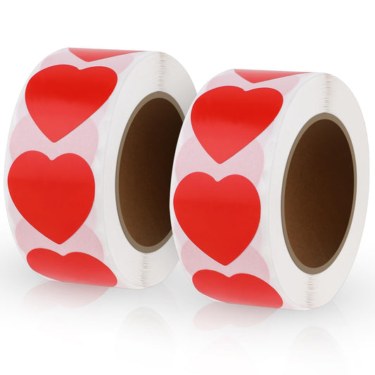 1000 PCS Heart Stickers Love Shape Labels Valentine's Day Stickers Heart Stickers Cute Love Stickers Self Adhesive Roll Stickers for Mother's Day Envelopes Invitation Crafting Party