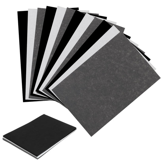 A4 Felt Sheets for Crafts 12 Pcs Soft Fabric Skin Felt Nonwoven Felt Fabric Sheets Wool Stiff Felt Sheets Textile Fabrics DIY Craftwork for Art/Crafts/Toys/Decorations/Scrapbooking, Black+White+Gray