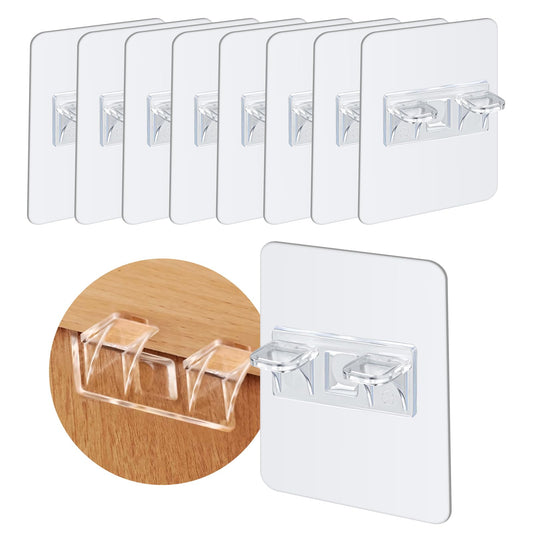 8 PCS self-Adhesive Shelf Supports Punch Free Shelf Support Brackets Transparent L-Shaped Shelf Support Racks Adhesive Shelf Bracket for Cabinets Shelves Closet Clapboard Kitchen