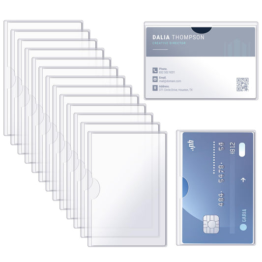 12 Pack Social Security Card Protector, Clear Medicare Card Protector Sleeves Waterproof Credit Card Sleeves New Plastic Card Holder Protector Card Protective Cases for Medical Social Security Card