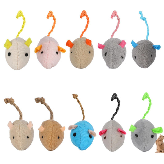 Sliverdew 10 Pcs Cat Toys Mice Catnip Cat Mice Toys for Indoor Cats, Cat Mouse Toys Kitten Interactive Mouse Cat Toy Mice for Cats