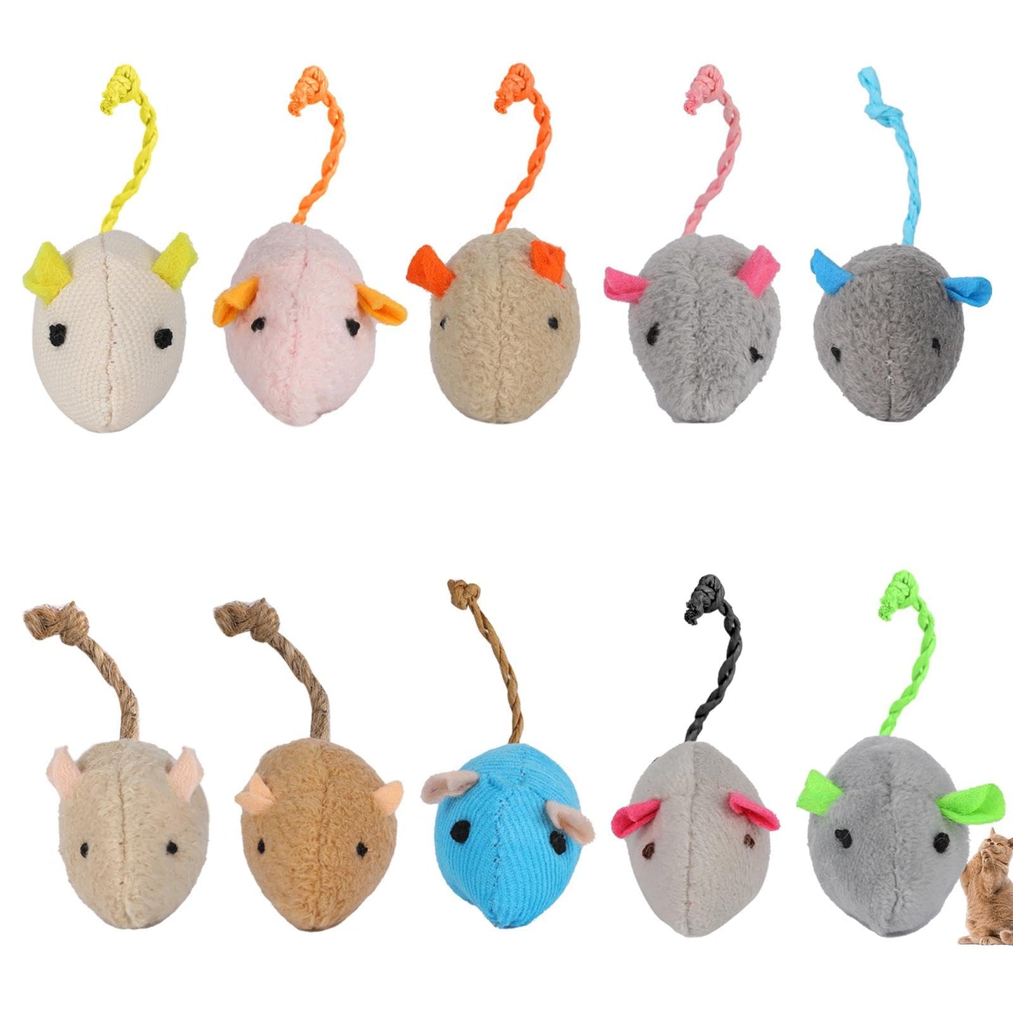 Sliverdew 10 Pcs Cat Toys Mice Catnip Cat Mice Toys for Indoor Cats, Cat Mouse Toys Kitten Interactive Mouse Cat Toy Mice for Cats