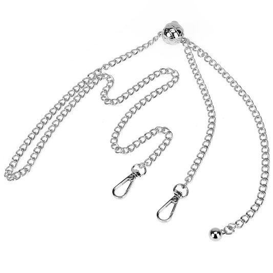 Adjustable Thin Purse Chain Strap - 47.2 Inch Replacement for Small Shoulder Crossbody Bag, Metal Crossbody Bag Silver Purse Chain Shoulder Bag Wallet Chain Handbag Chain Strap with Bead Adjuster