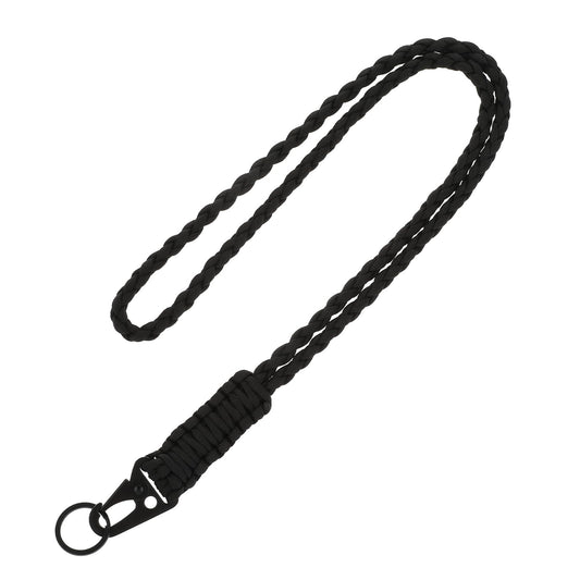 Mozeat Lens Paracord Lanyard Heavy Duty Keychain Lanyard 19 inches Black Braided Necklace Keychains Lanyard Neck Braided Wrist Lanyard for Keys Id Card Badge Holder Phone Outdoor Activities
