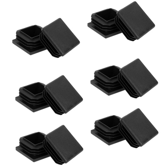 12 Pack Square Tubing End Caps 25x25 mm Black Plastic Plugs 1 Inch Fence Post Pipe Cover Fitness Equipment Furniture Finishing Plug for Square Metal Tube
