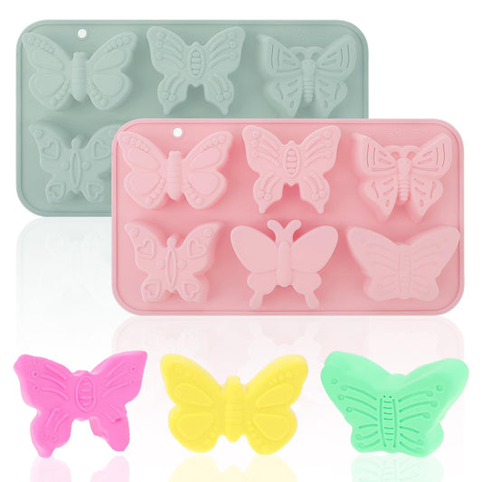 2 PCS Butterfly Molds Silicone Butterfly Chocolate Mold Butterfly Silicone Bakeware Mold Baking Mould Butterfly Candy Molds for Chocolate Cake Candy Ice Cube Jelly Pudding