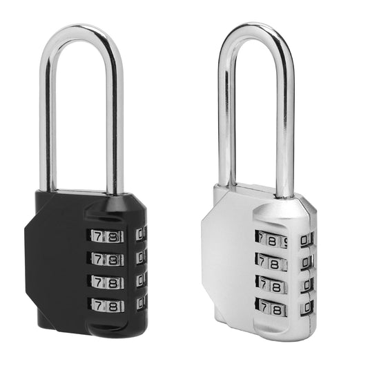 2 Pack Metal Combination Padlock 4 Digit Code Padlocks Weatherproof Combination Lock with 2.4 inch Long Shackle Resettable Padlock for School Fence Garage Shed Gym Locker