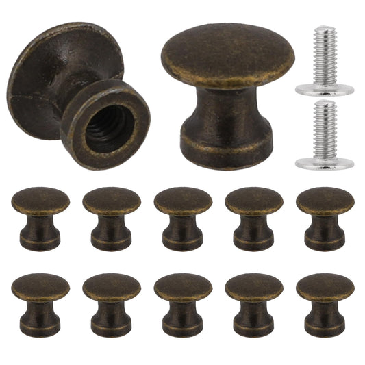KALIONE 12 Pcs Mini Drawer Knobs, Jewelry Box Knobs, Small Cabinet Pulls Knobs 1/2 Inch Drawer Knobs Handles, Mini Knobs for Gift Case, Antique Jewelry Box Pulls, Dresser Pulls (Vintage)
