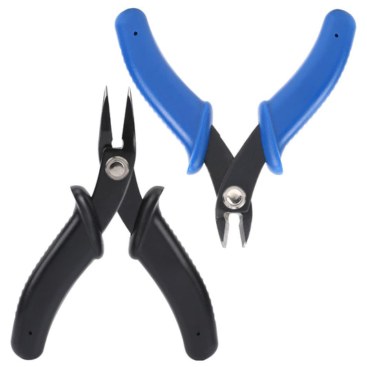 3D Metal Model Tools 2Pcs Professional Mini Pliers Metal Sheet Puzzles Tools Needle Nose Pliers Tool for DIY 3D Metal Puzzle Model Kit to Assembling