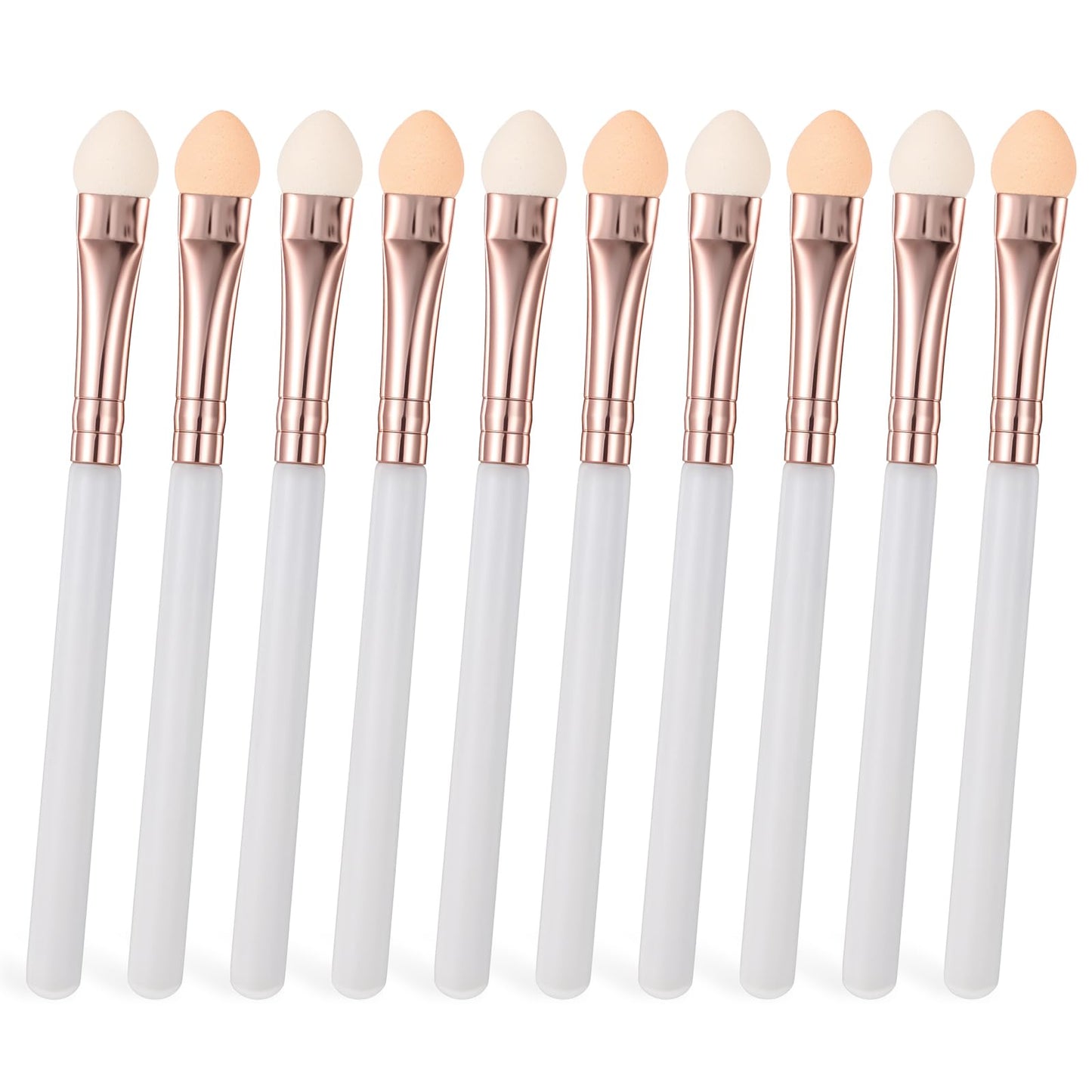 10pcs Professional Eyeshadow Applicators, Eyeshadow Sponge Applicator Reusable Eyeshadows Brush Eye Shadow Applicator Sticks Blendable Eyeshadows Applicators For Lady Women Makeup (3.5inch, White)