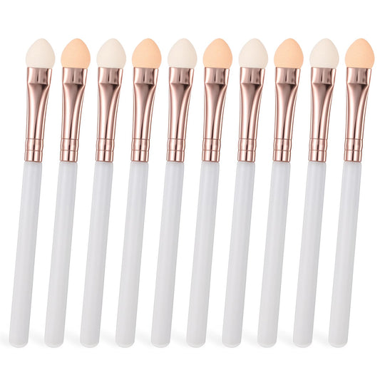 10pcs Professional Eyeshadow Applicators, Eyeshadow Sponge Applicator Reusable Eyeshadows Brush Eye Shadow Applicator Sticks Blendable Eyeshadows Applicators For Lady Women Makeup (3.5inch, White)