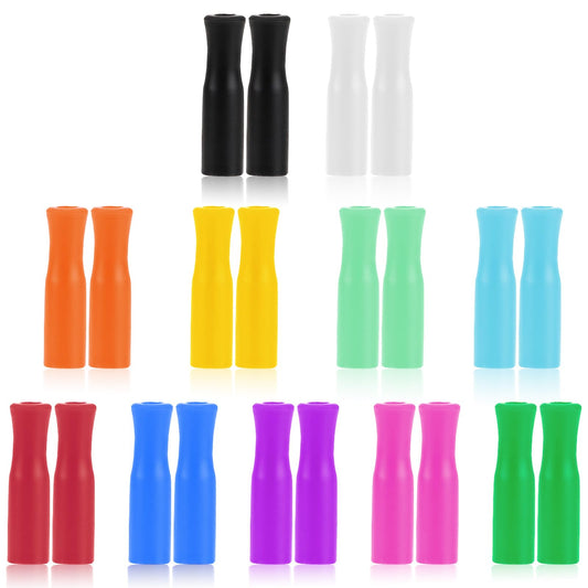 22PCS Reusable Silicone Straw Tips, Multi-Color Straw Covers Cap for 1/4 Inch Stainless Steel Straw, Food Grade Silicone Tips for Metal Straw Topper